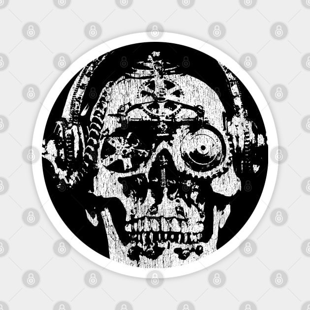 Mechanical Skull with Headphones - Heavy Metal Magnet by Vector Deluxe